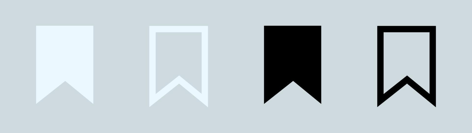 Lesezeichen-Icon-Set in Schwarz-Weiß-Farben. geeignet für Web- und App-Oberfläche. vektor