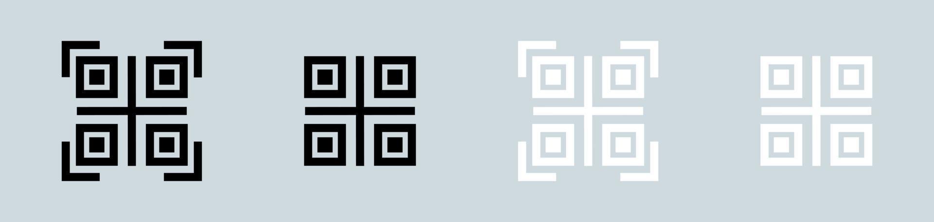 QR-Code-Vektorsymbol. scannen der qr-code-symbolsammlung in schwarz-weiß-farben. vektor