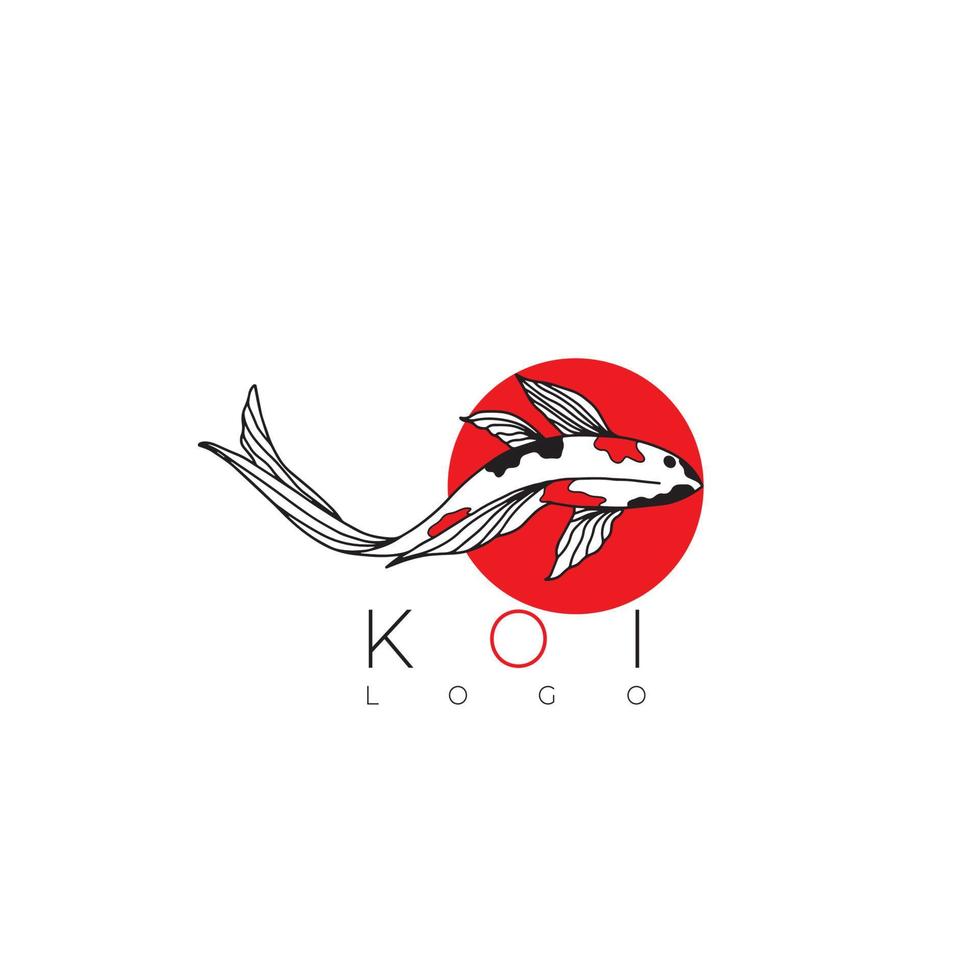 koi fisk logotyp mall - abstrakta designelement för dekoration i modern minimalistisk stil för inlägg på sociala medier, berättelser, för hantverkare smycken vektor