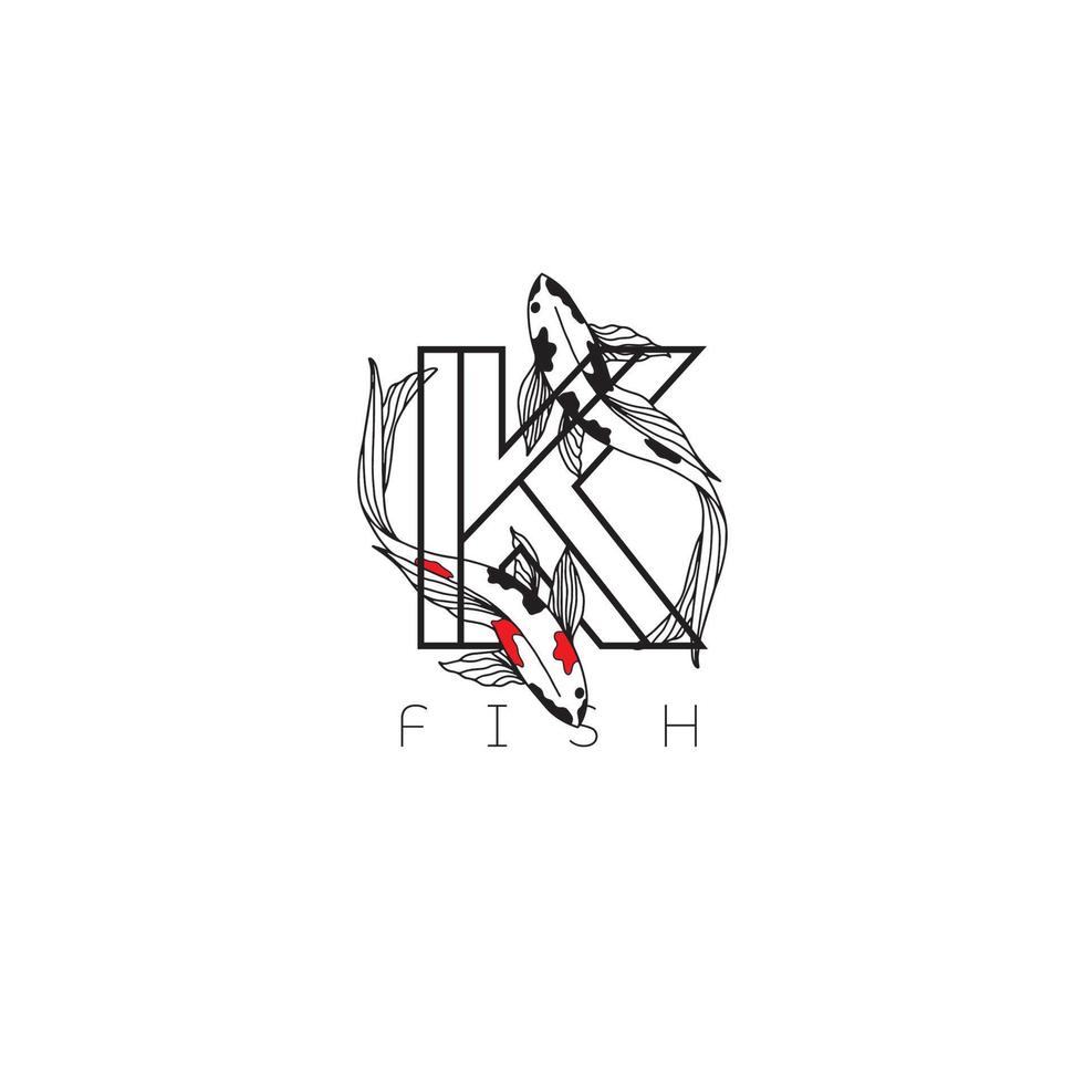 Koi-Fisch-Logo-Vorlage - abstrakte Designelemente für die Dekoration im modernen minimalistischen Stil für Social-Media-Posts, Geschichten, für Handwerkerschmuck vektor