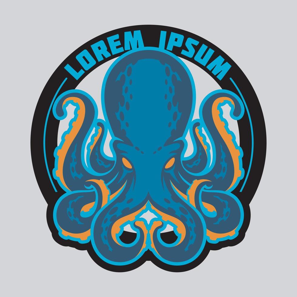 bläckfisk logotyp på ljus bakgrund vektor