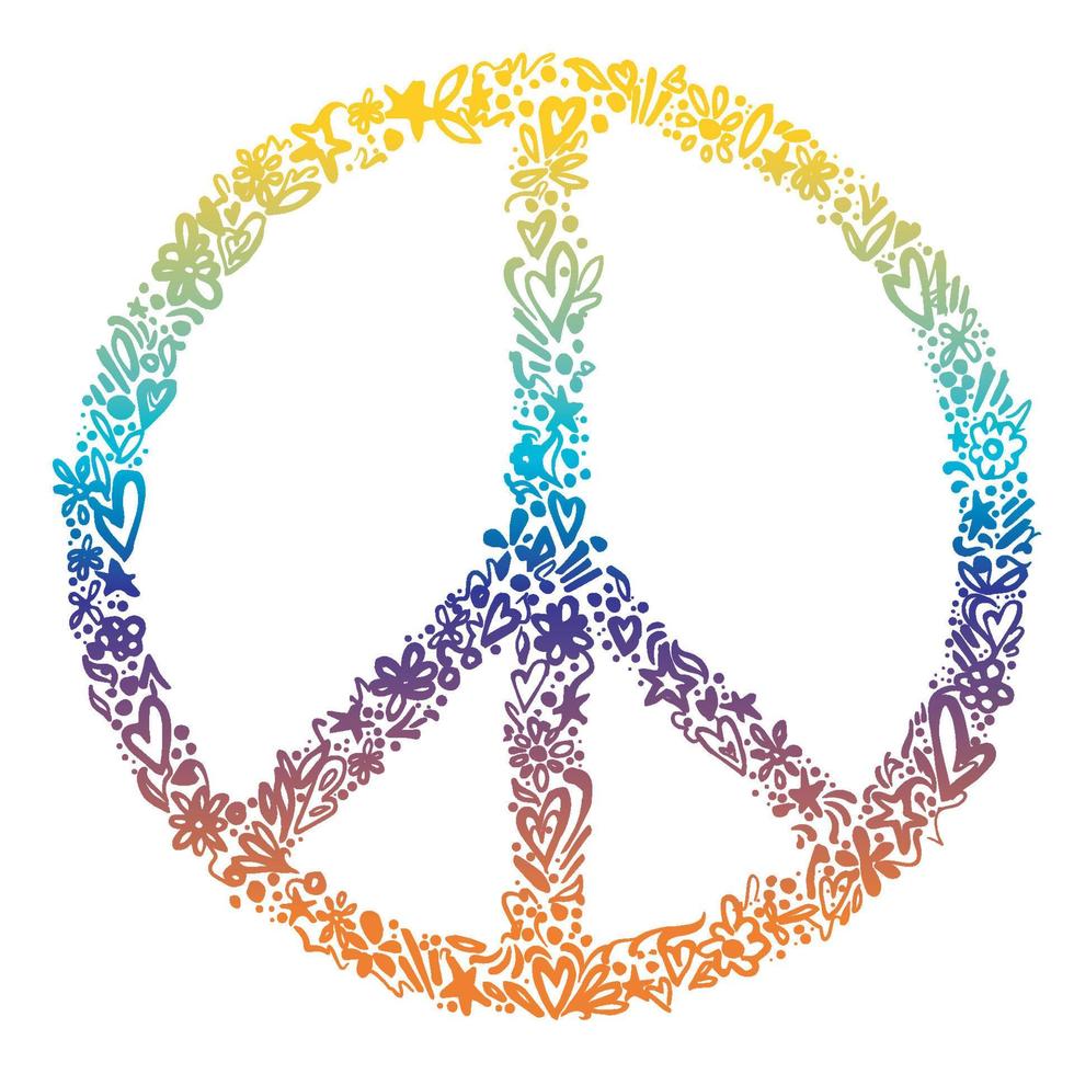 vektor illustration av färgglada fred symbol