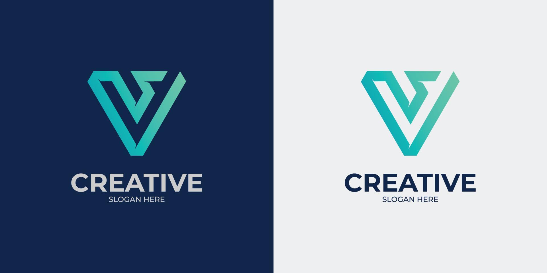 minimalistisk och abstrakt bokstav v logotyp set vektor
