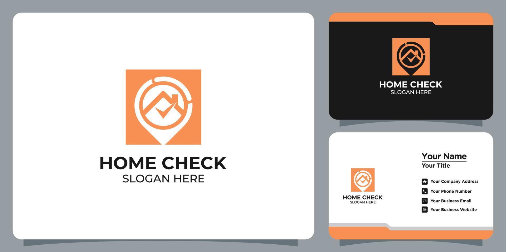 minimalistisches Home- und Location-Logo-Set mit Visitenkarten-Branding vektor
