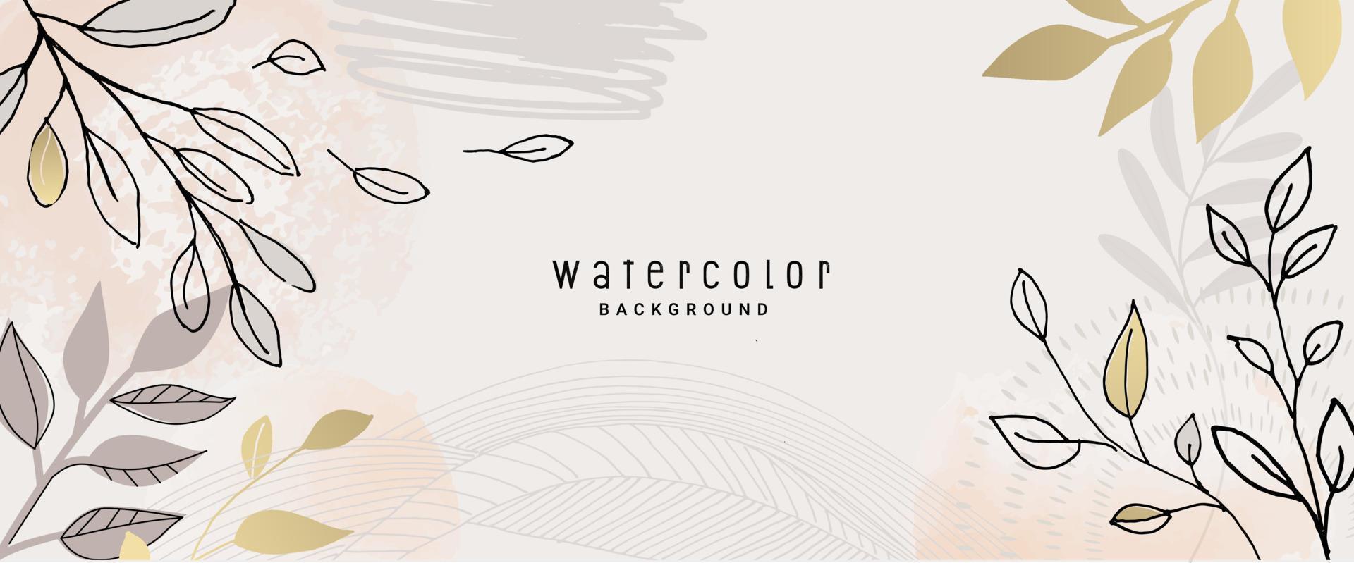 natürlicher aquarellvektorhintergrund für grafik- und webdesign, geschäftspräsentation, marketing. handgezeichnete illustration für natur- und bioprodukte, schönheit und mode, kosmetik und wellness. vektor