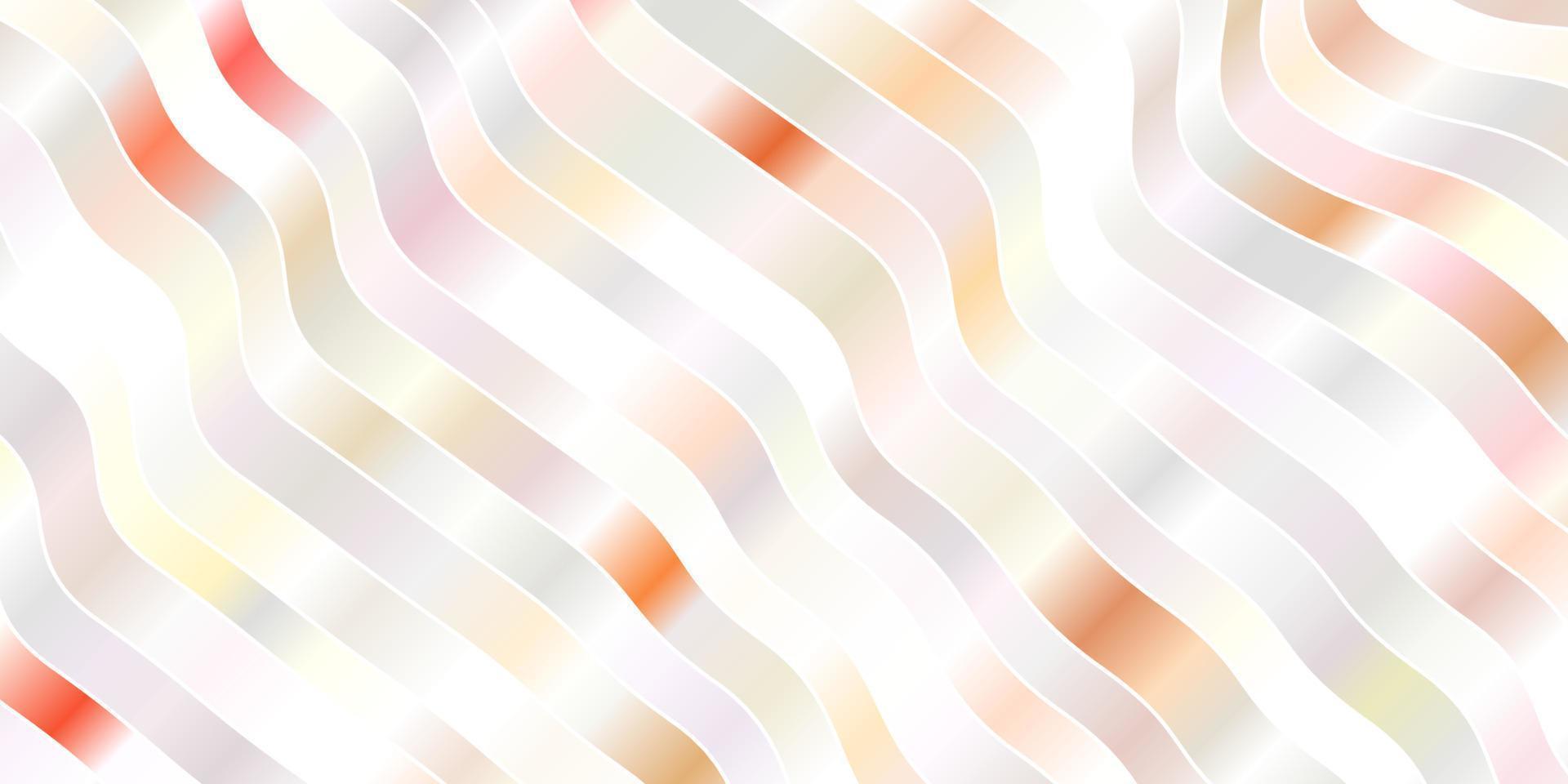 ljus orange vektor bakgrund med böjda linjer.