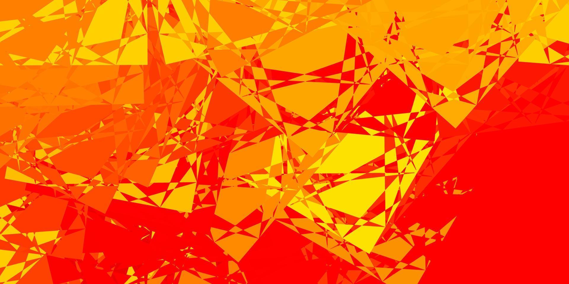 hellroter, gelber Vektorhintergrund mit polygonalen Formen. vektor