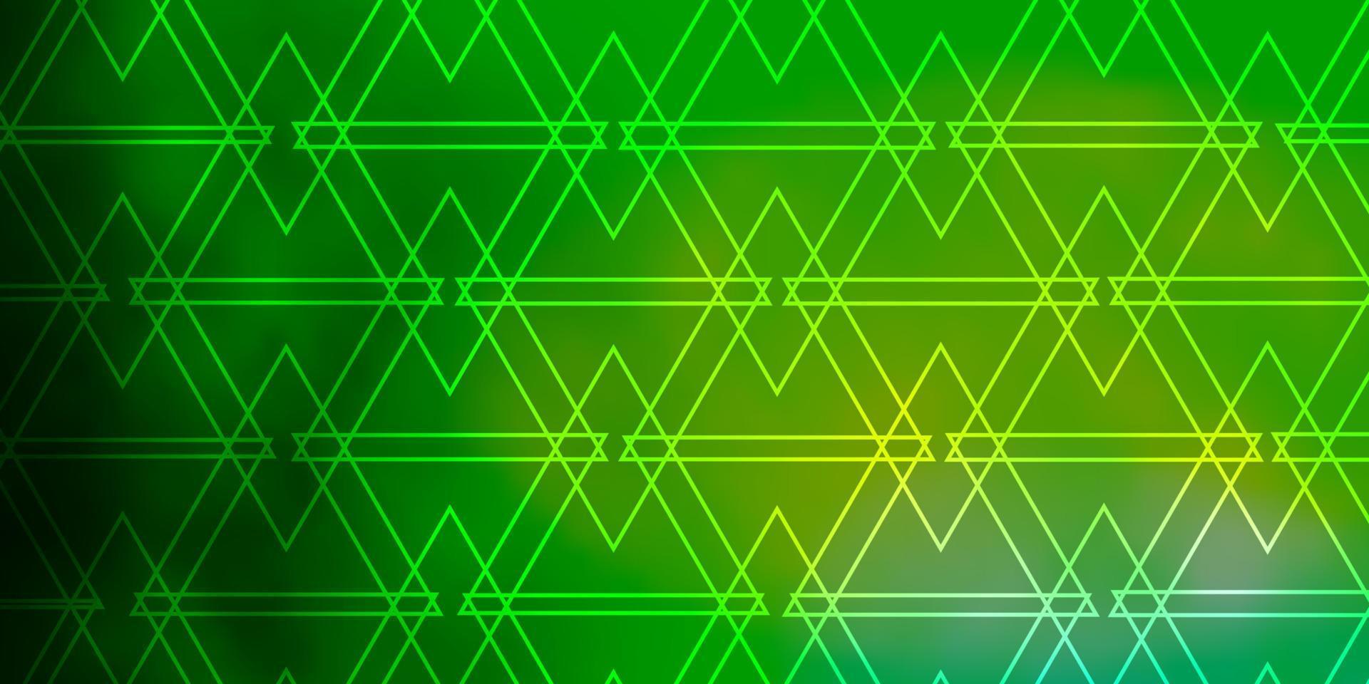 ljusgrön vektorbakgrund med linjer, trianglar. vektor