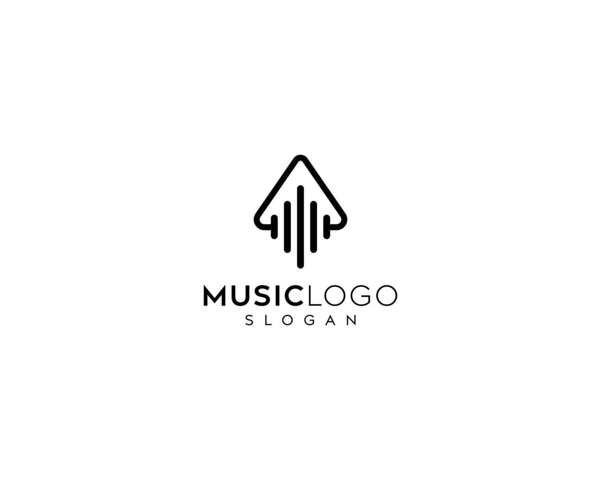 Schallwellen-Logo-Design, Wellenmusik-Logo, DJ-Logo-Design, Musik-Kopfhörer-Vektor-Logo-Design vektor