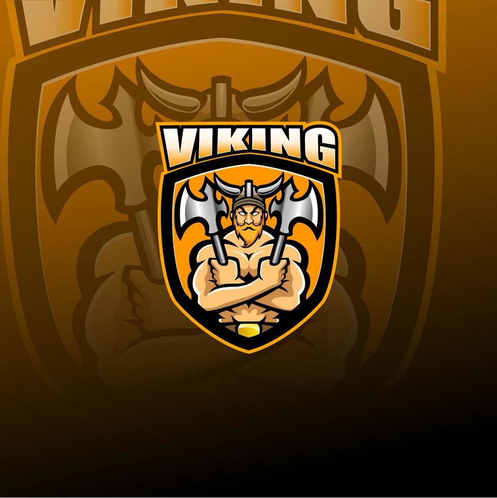 Viking Norseman Esport-Maskottchen-Logo vektor