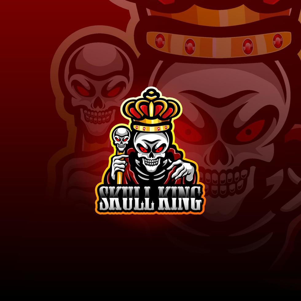 skull king esport maskot logotyp vektor