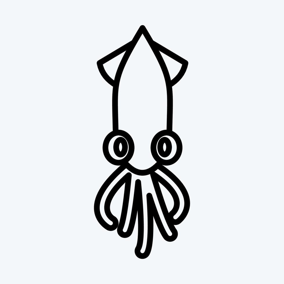 Symbol Tintenfisch. für Fleisch geeignet. Linienstil. einfaches Design editierbar. Design-Vorlagenvektor. einfache Abbildung vektor