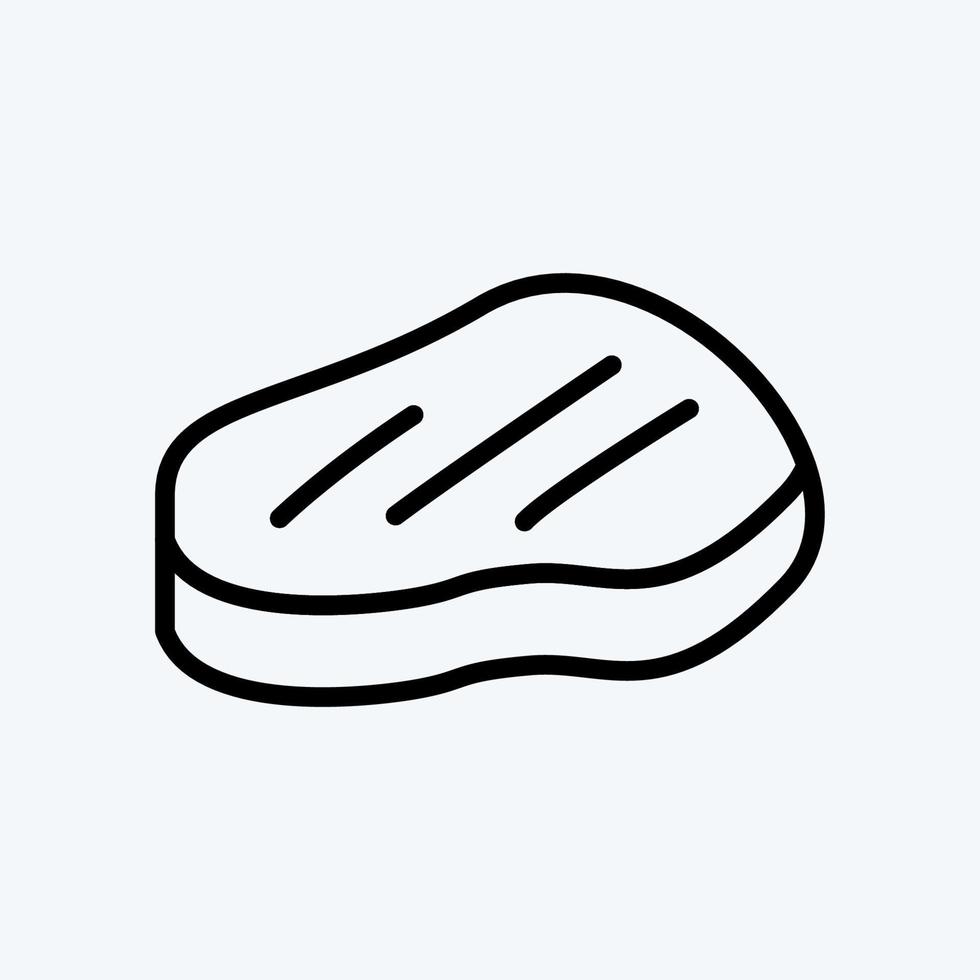 Icon-Steak. für Fleisch geeignet. Linienstil. einfaches Design editierbar. Design-Vorlagenvektor. einfache Abbildung vektor