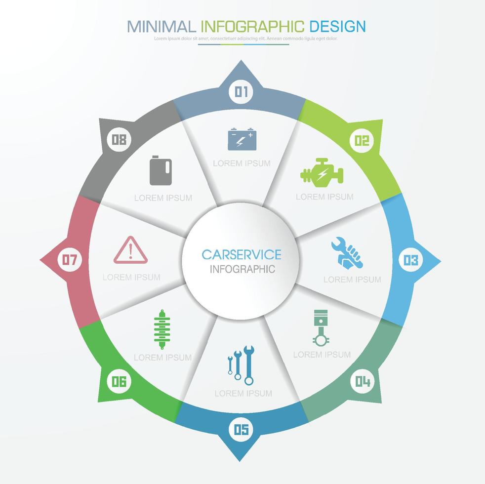 Business-Infografik-Vorlage mit Symbol, Vektor-Design-Illustration vektor