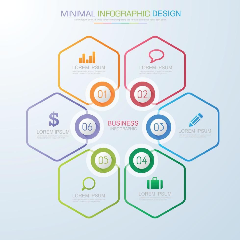 Business-Infografik-Vorlage mit Symbol, Vektor-Design-Illustration vektor