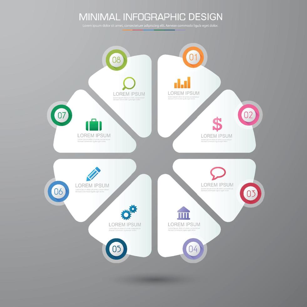 Business-Infografik-Vorlage mit Symbol, Vektor-Design-Illustration vektor