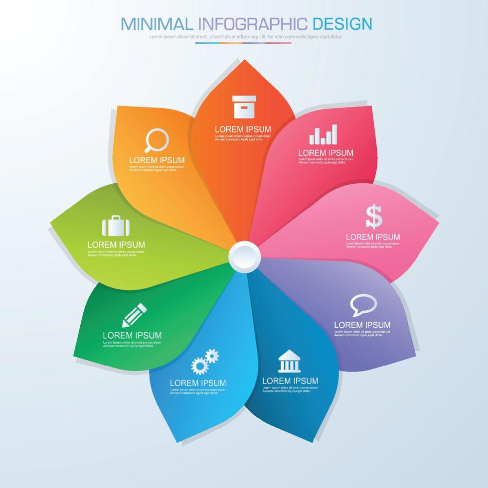 Business-Infografik-Vorlage mit Symbol, Vektor-Design-Illustration vektor