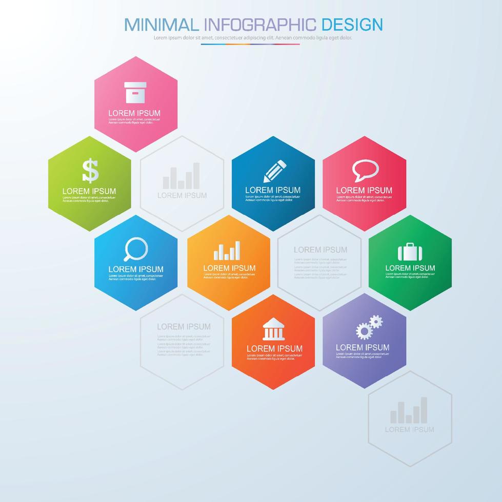 Business-Infografik-Vorlage mit Symbol, Vektor-Design-Illustration vektor