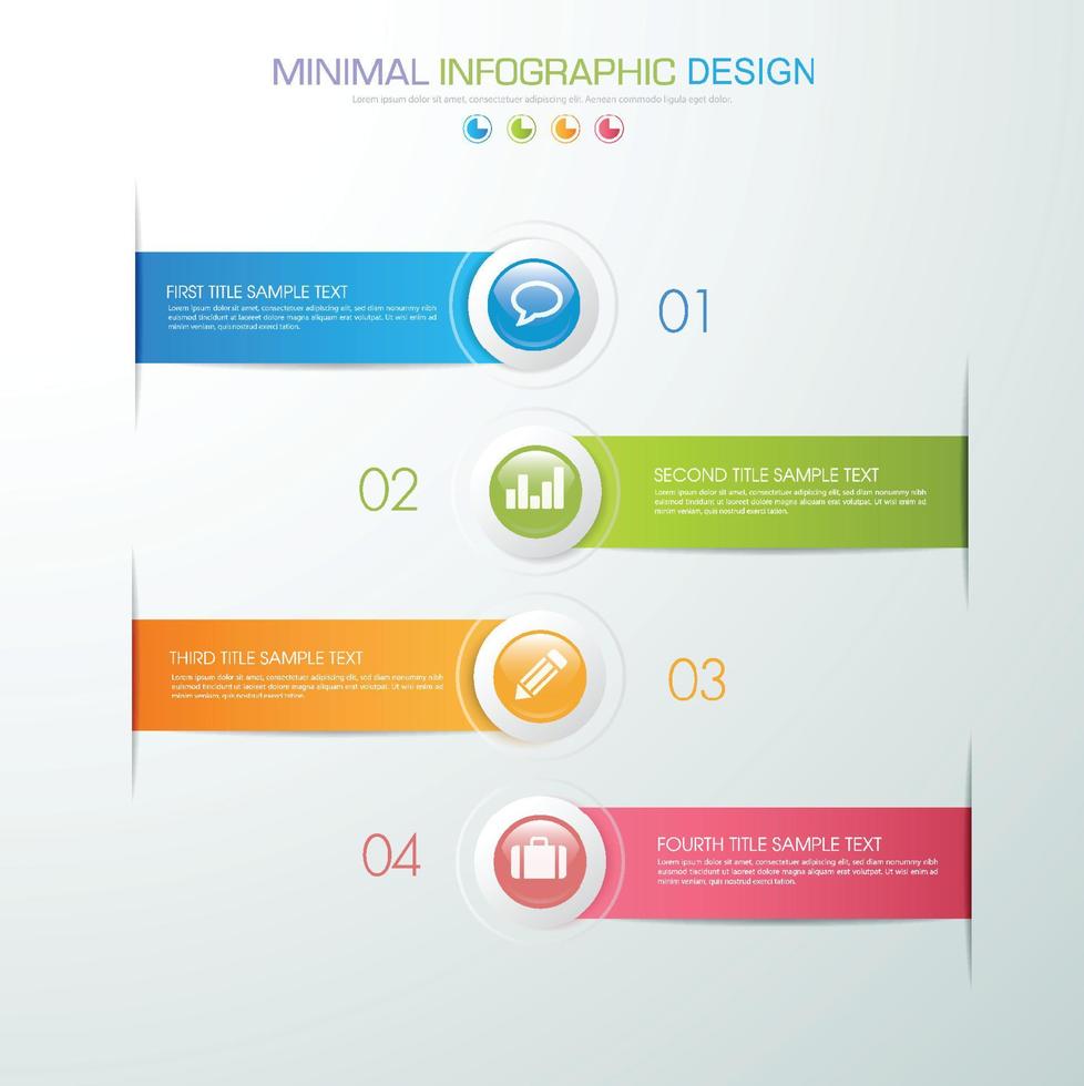 Business-Infografik-Vorlage mit Symbol, Vektor-Design-Illustration vektor