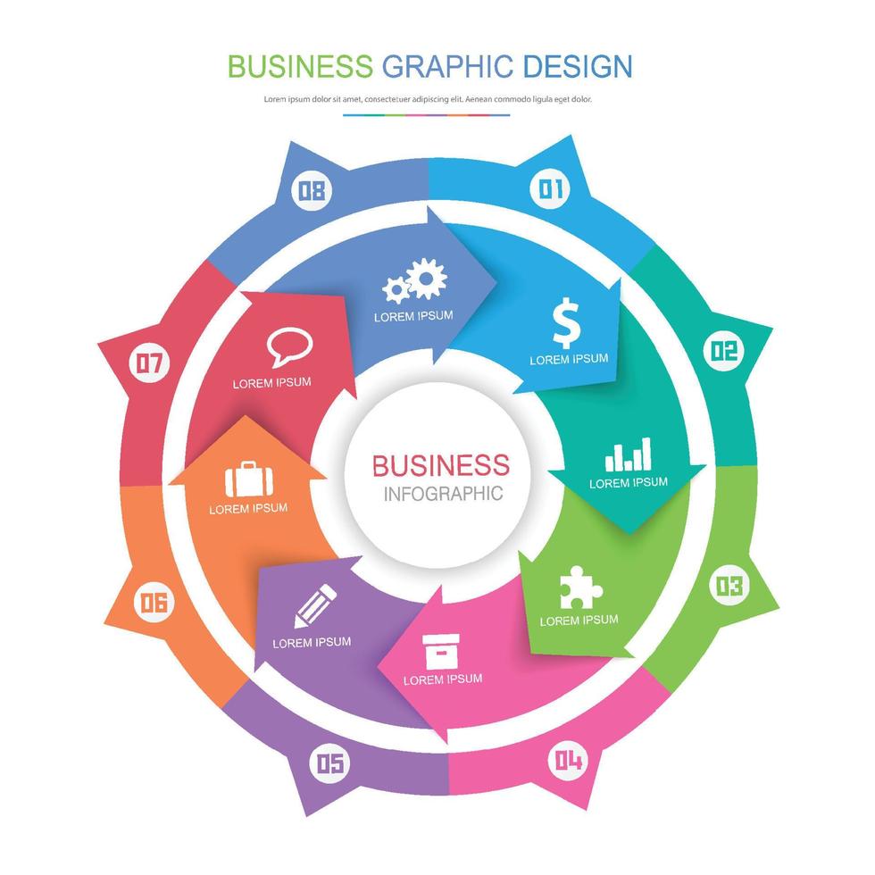 Business-Infografik-Vorlage mit Symbol, Vektor-Design-Illustration vektor