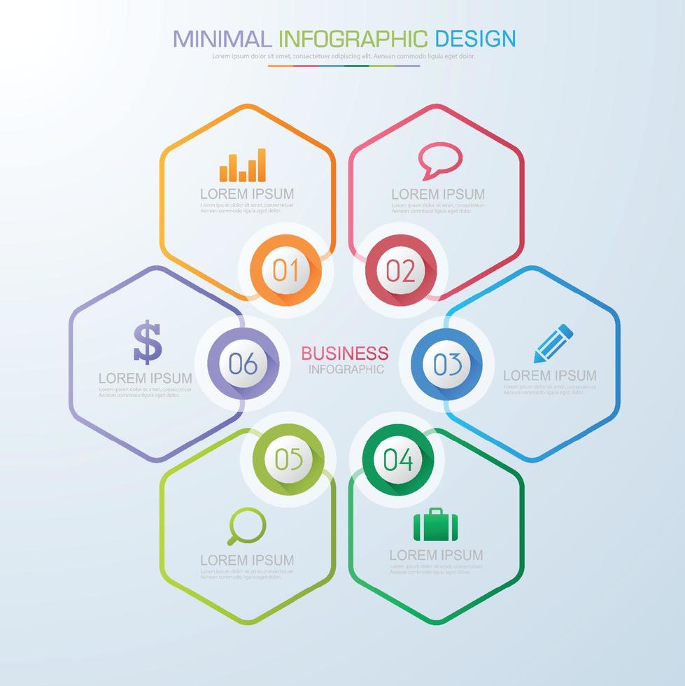 Business-Infografik-Vorlage mit Symbol, Vektor-Design-Illustration vektor