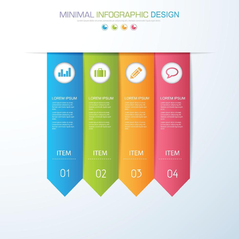 Business-Infografik-Vorlage mit Symbol, Vektor-Design-Illustration vektor