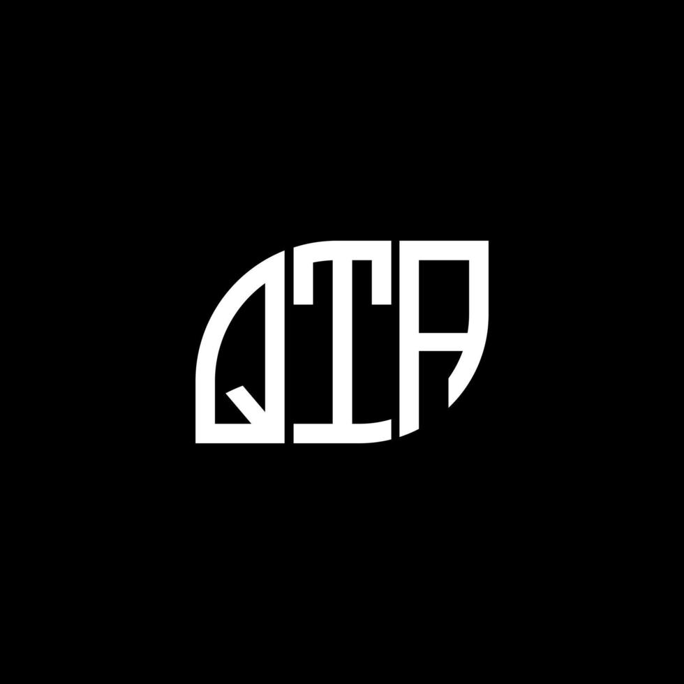 qta-Buchstaben-Logo-Design auf schwarzem Hintergrund. qta-Kreativinitialen-Buchstaben-Logo-Konzept. qta-Vektor-Buchstabendesign. vektor