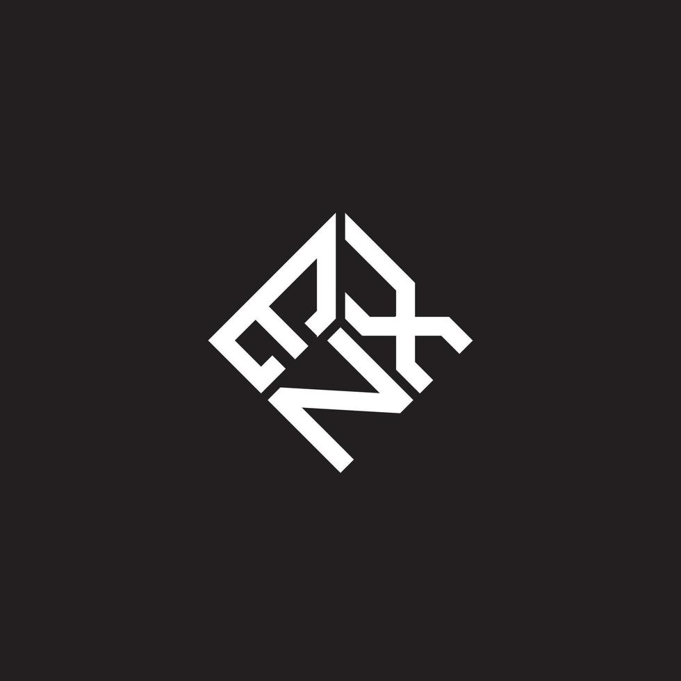 enx brev logotyp design på svart bakgrund. enx kreativa initialer brev logotyp koncept. enx bokstavsdesign. vektor