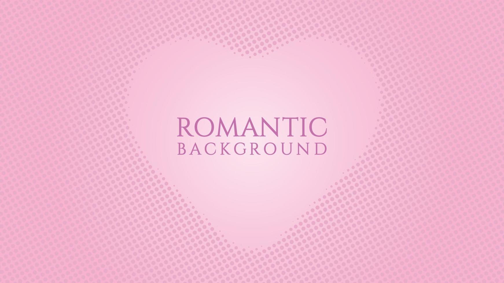 halvtonsram bakgrundsdesignmall med hjärtformelement, popkonst, abstrakt prickmönsterillustration, retrostruktur, rosa gradering, romantisk färg, alla hjärtans dag, prickig, polkadot vektor