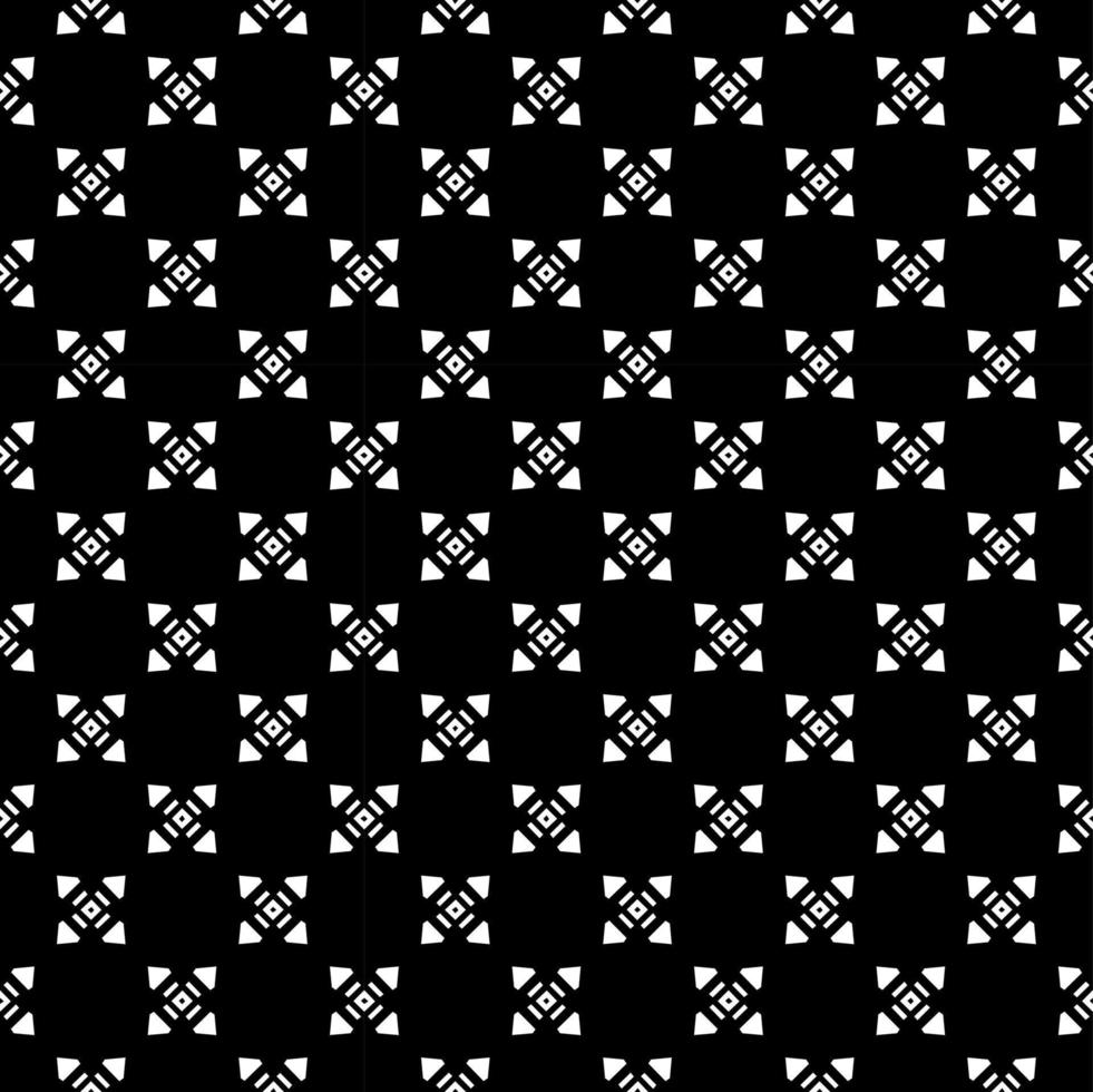 Schwarz-Weiß-nahtlose Mustertextur. Ziergrafikdesign in Graustufen. Mosaik-Ornamente. vektor