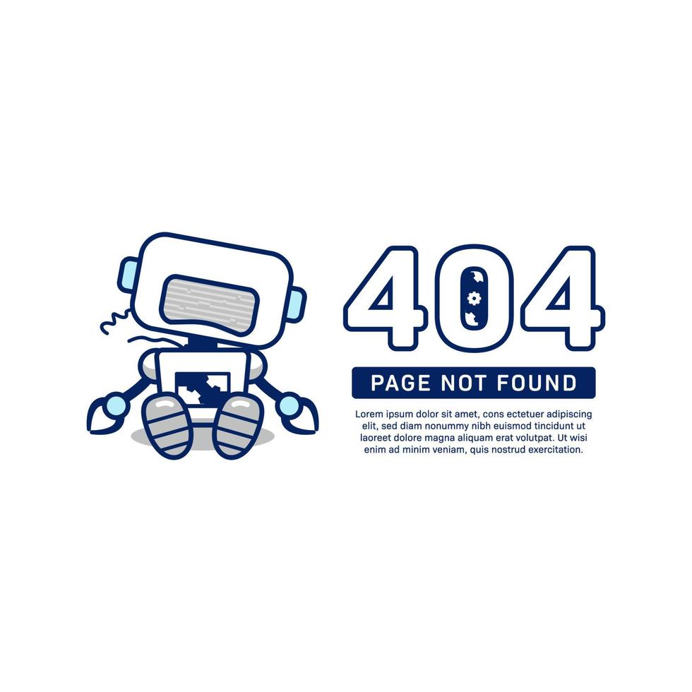 404-Seite nicht gefunden, Vektorgrafik für nicht verfügbare Seiten-Website-Design vektor