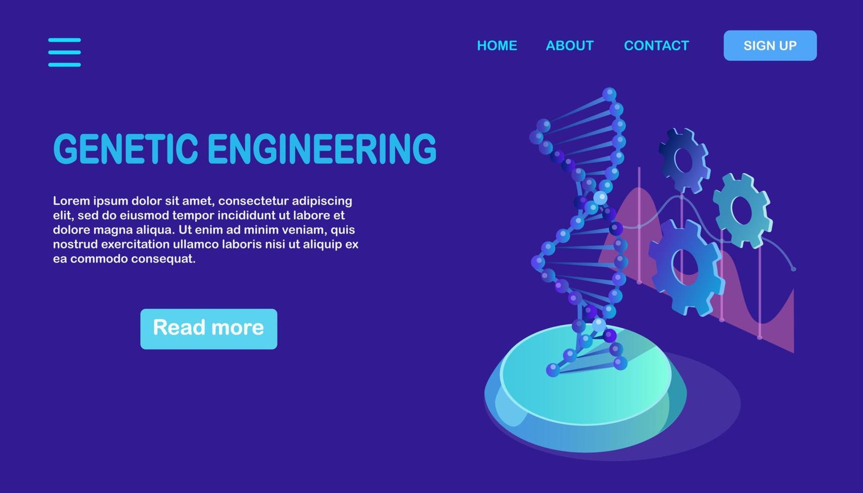 isometrische dna-struktur. Konzept der Wissenschaftsbiotechnologie. Vektordesign vektor