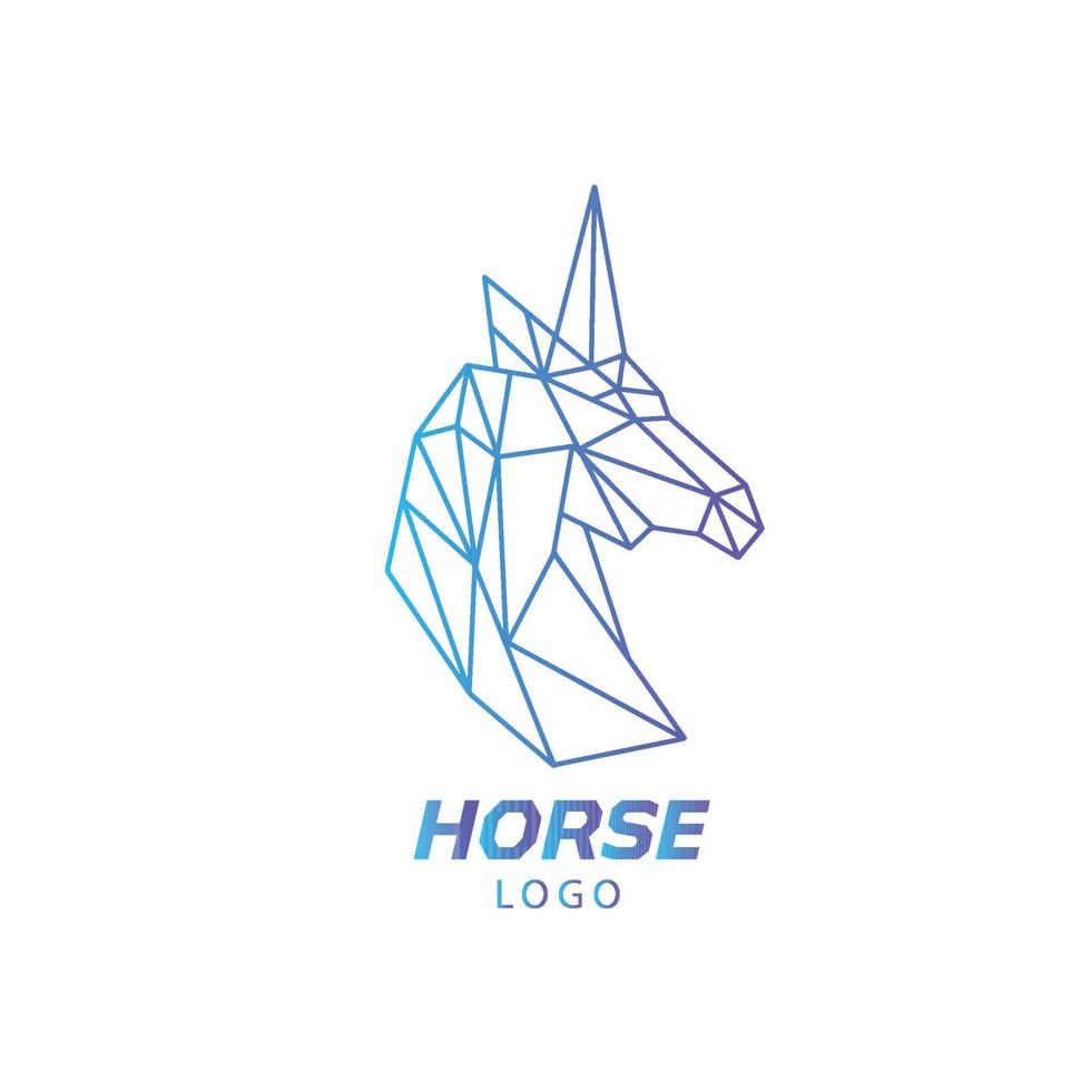 abstrakt pegasus häst med polygonal form logotyp vektor