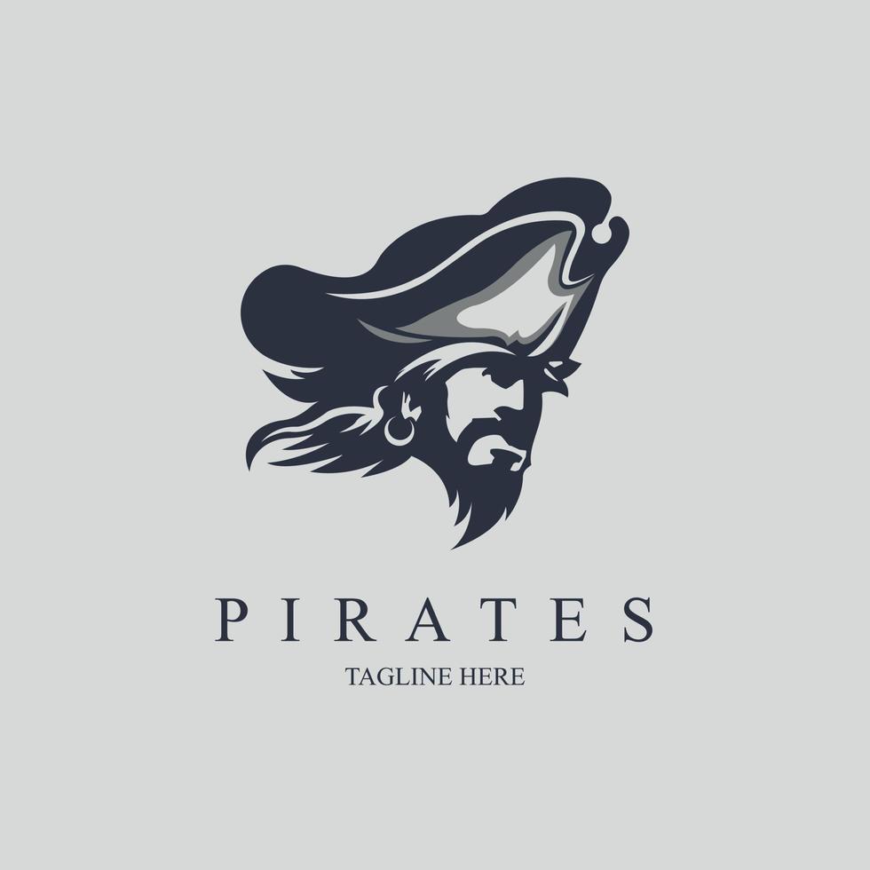 Piratenkopf-Logo-Vintage-Design-Vorlagenvektor für Marke oder Unternehmen und andere vektor