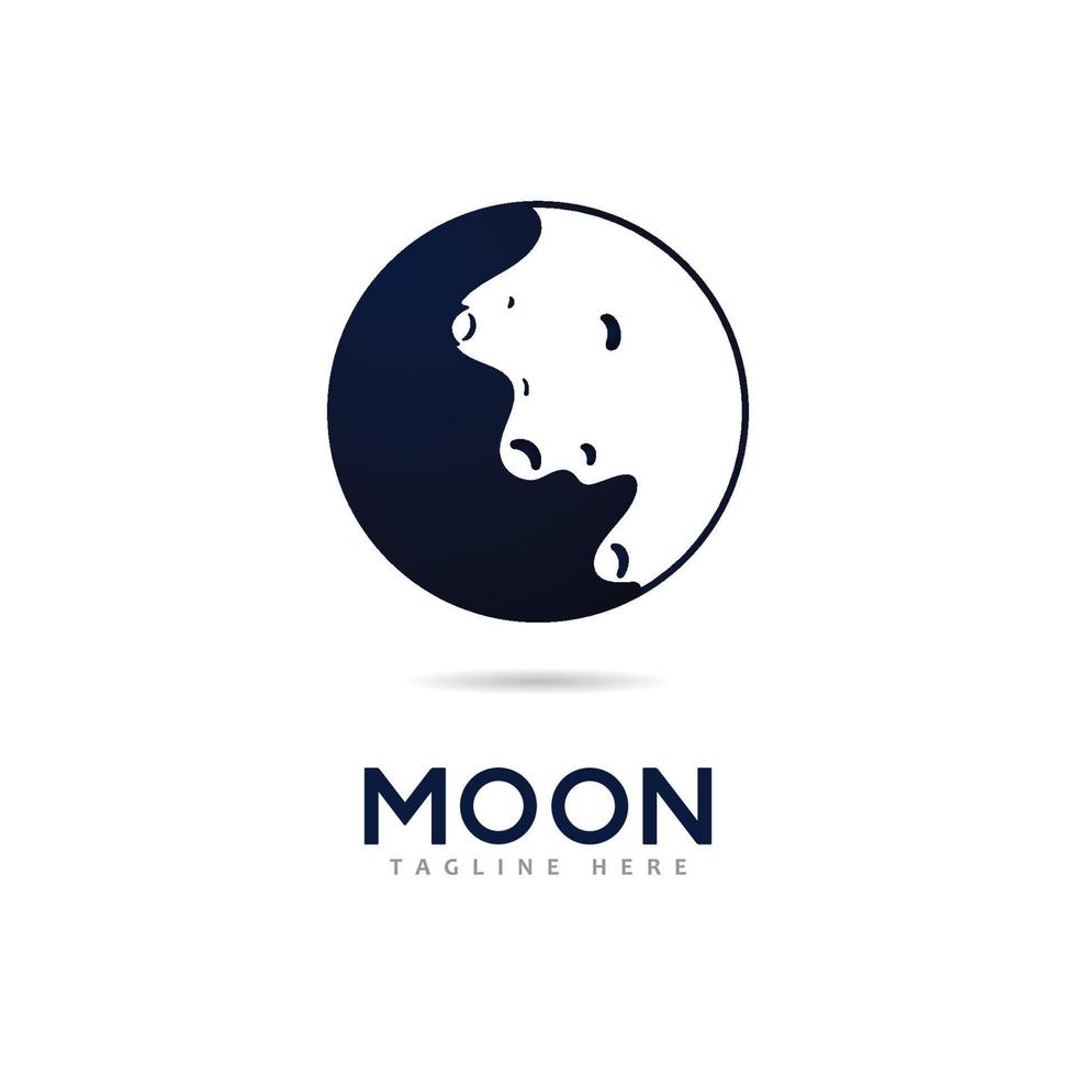 Mond-Logo-Vektor-Icon-Design-Vorlage vektor
