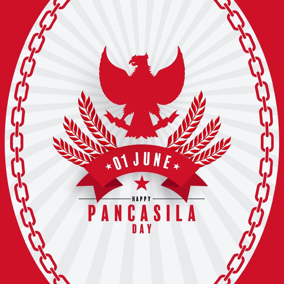 pancasila dag indonesiska nationaldag vektor