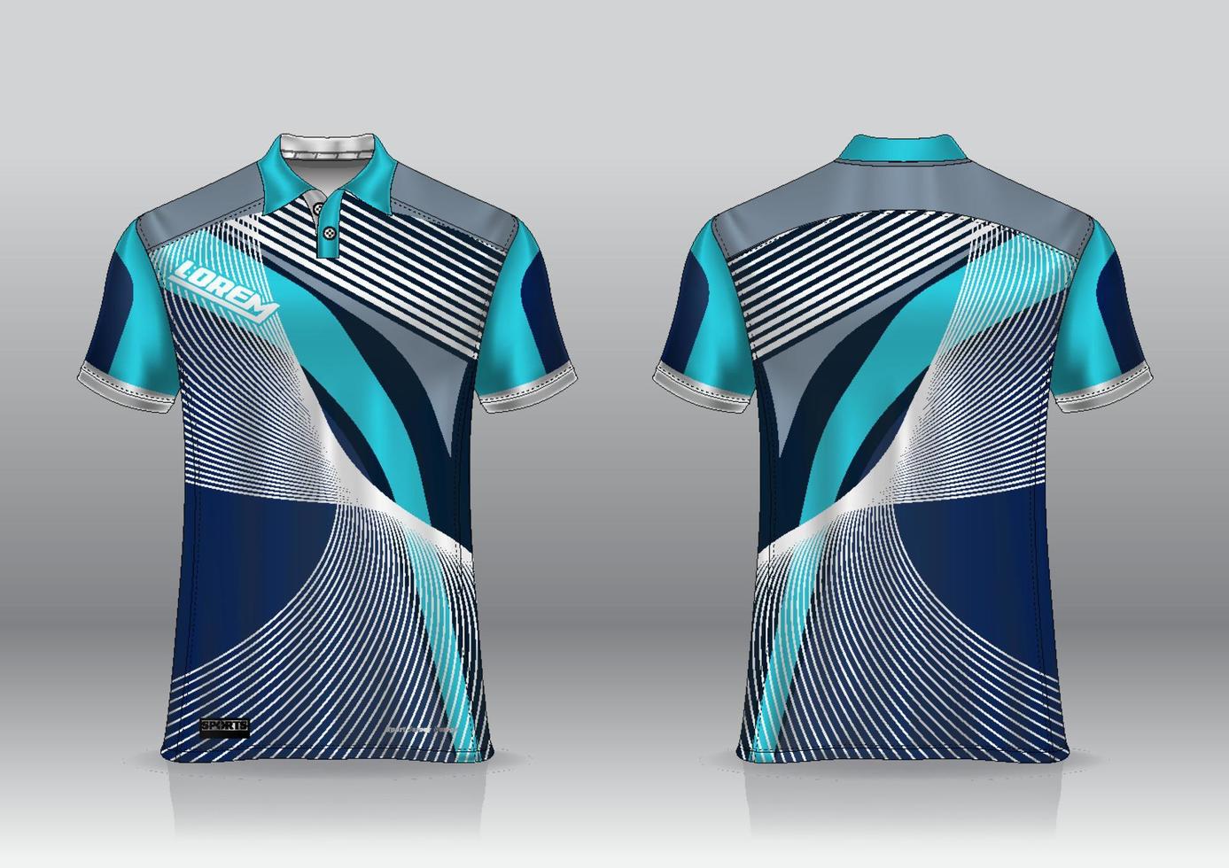 pikétröja uniform design, kan användas för badminton, golf framifrån, bakifrån. jersey mockup vektor, design premium mycket enkel och lätt att anpassa vektor