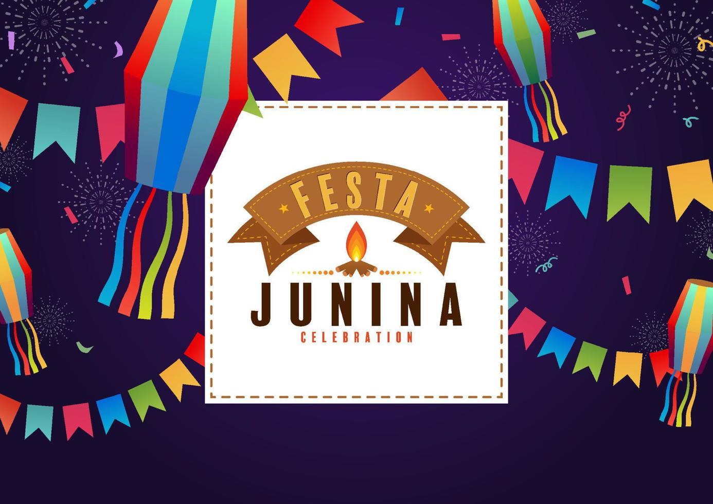 festa junina plakat juni-festival. vektor