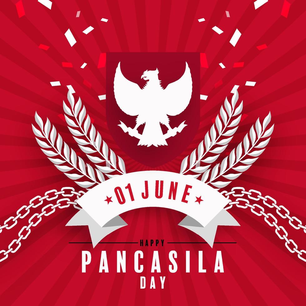 pancasila dag indonesiska nationaldag vektor