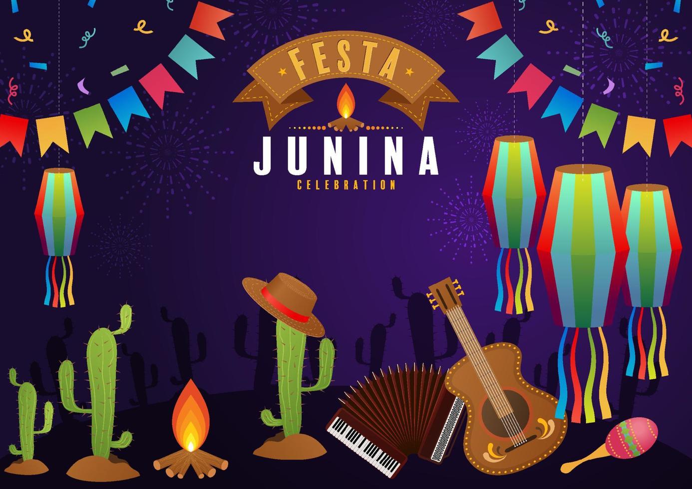 festa junina affisch juni festival. vektor