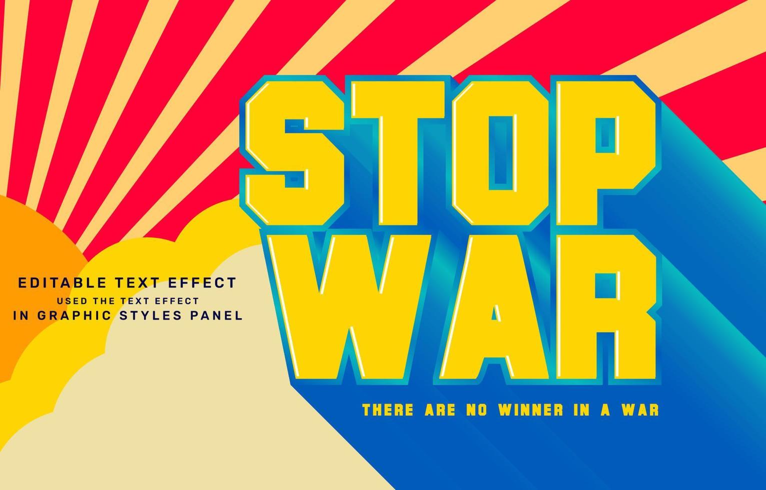 stop war redigerbar texteffektmall vektor