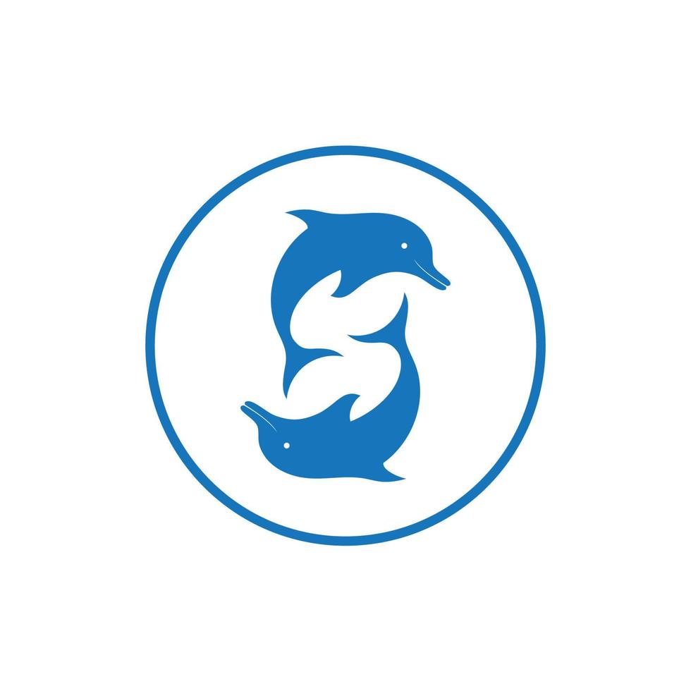 delfin ikon logotyp design vektor