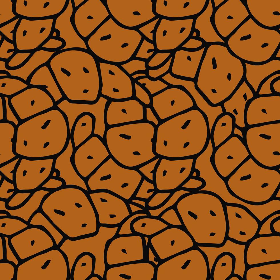 sömlösa färgade croissantmönster. doodle vektor med croissanter ikoner