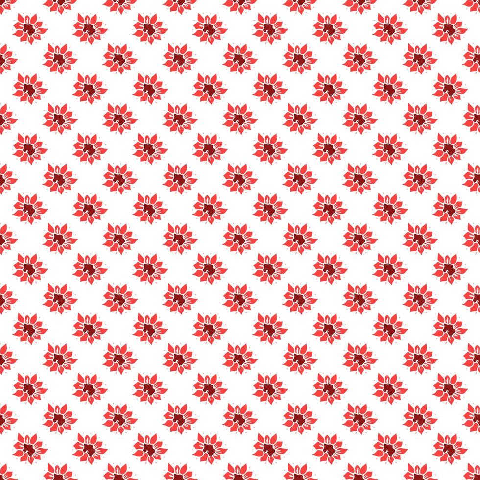 nahtlose florale Vektormuster. farbige Blumen Hintergrund. Gekritzelblumenmuster mit roten Blumen. Vintage Blumenmusterillustration vektor