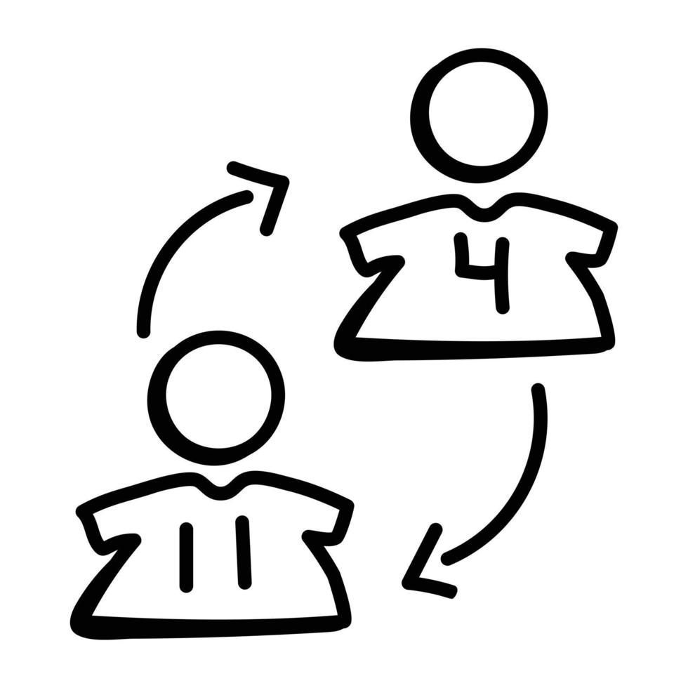 eine Ikone des Spieleraustausch-Doodle-Designs vektor
