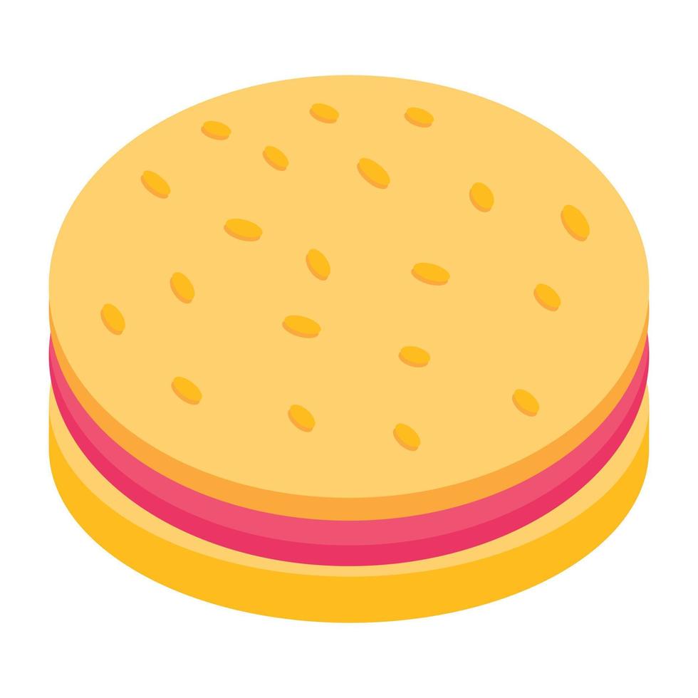 eine trendige isometrische ikone von burger, fast food vektor