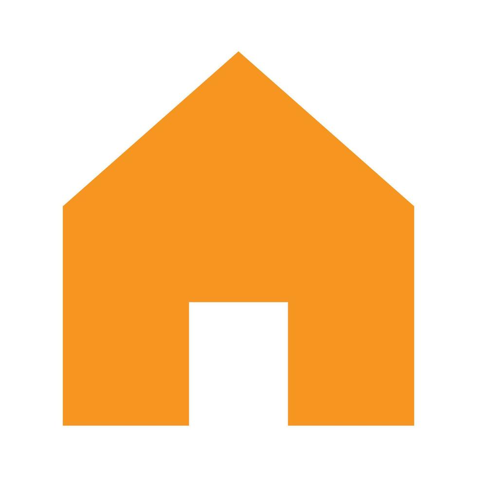 orangefarbenes Vektor-Home-Solid-Symbol isoliert auf weißem Hintergrund vektor