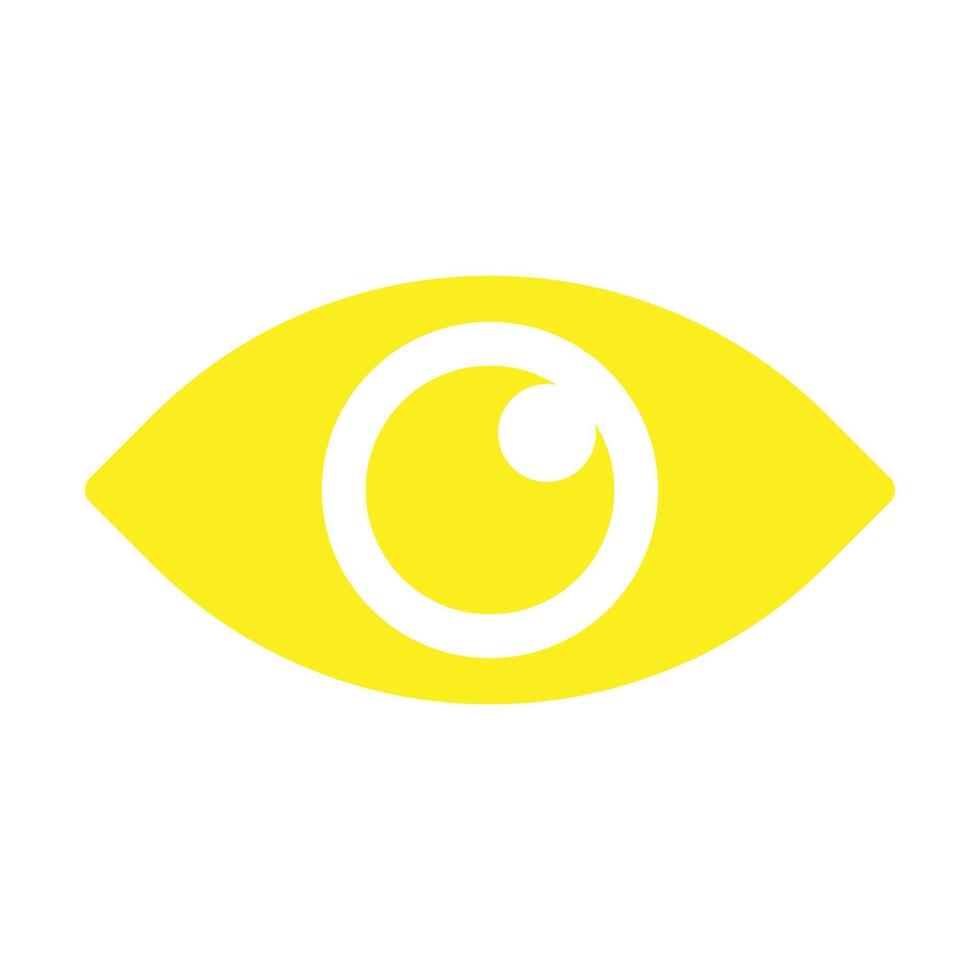 eps10 gul vektoröga solid ikon i enkel platt trendig stil isolerad på vit bakgrund vektor