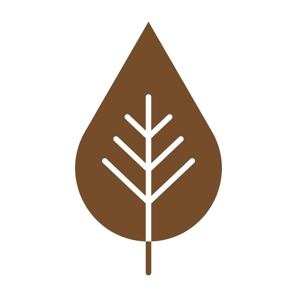 eps10 brun vektor blad solid ikon, blad logotyp i enkel platt trendig stil isolerad på vit bakgrund