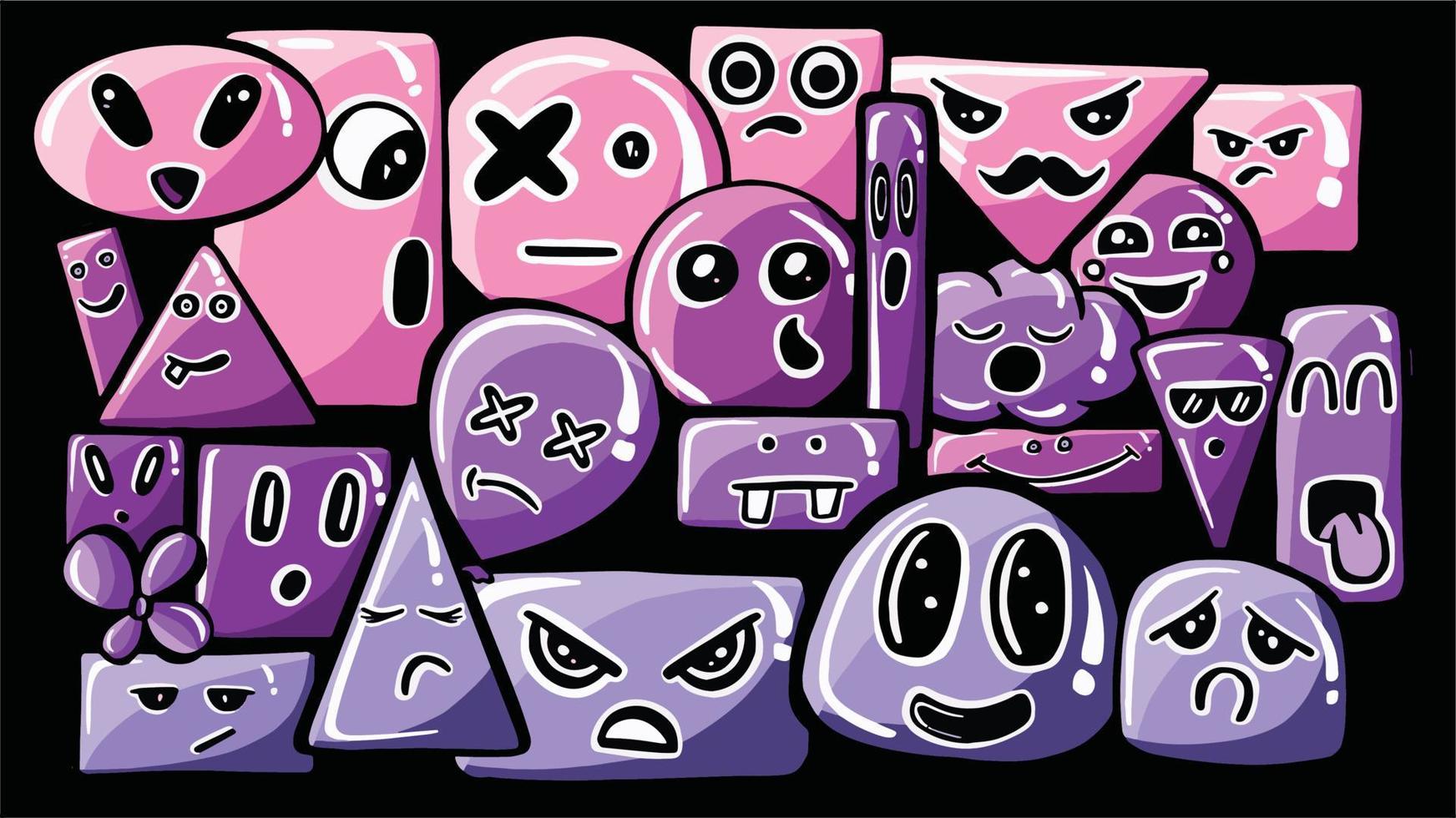 Smiley-Gesichter Aufkleber Emoji Liebe nahtloses Muster. Cartoon-Vektor Jugend Spaß Nachricht Hintergrund. vektor